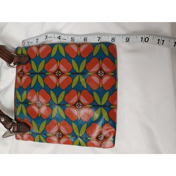Fossil Key-PerFloral Petite Crossbody Purse Bag Retro Coated Canvas Adj Strap - Picture 6 of 6